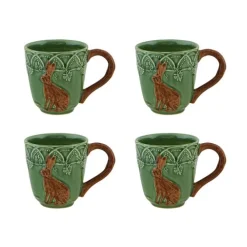 Bordallo Pinheiro Dinnerware|Woods Mug Hare, Set of 4