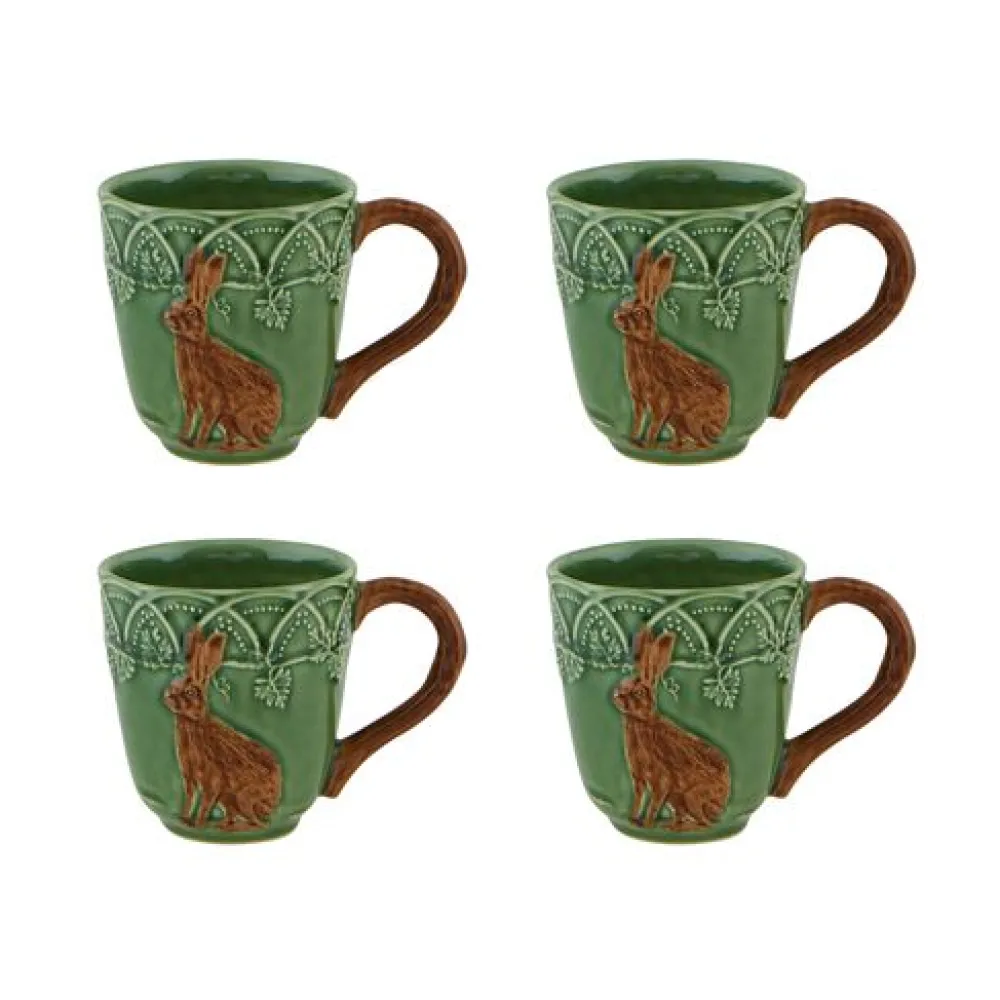 Bordallo Pinheiro Dinnerware|Woods Mug Hare, Set of 4