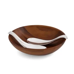 Nambe Dinnerware|Yin Yang Salad Bowl with Servers