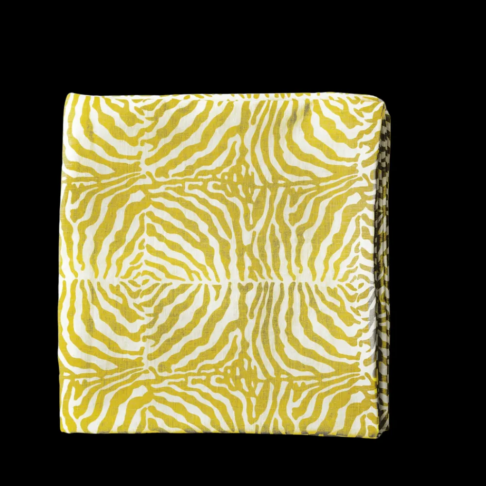 Maison Margaux Place Settings & Linens|Zebra Yellow Tablecloth in Linen
